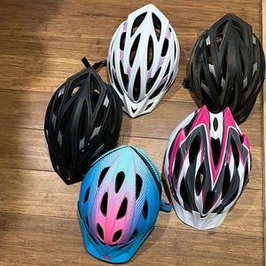 Gently used bike helmets